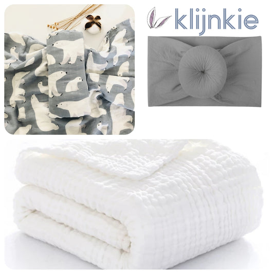 Klijnkie Muslin Set - POLAR BEAR