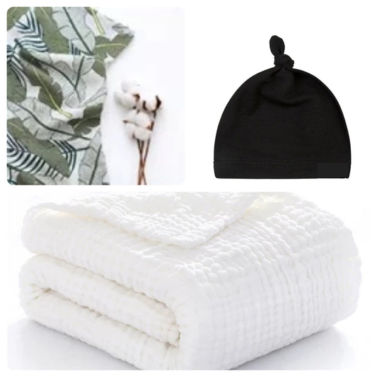 Klijnkie Muslin Set - GREEN LEAVES 2